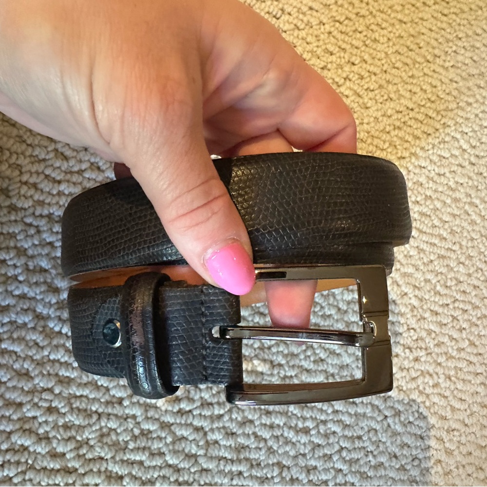 Men's Black Leather Belt Finsbury